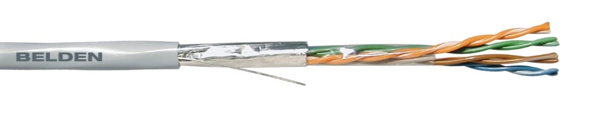 

Витая пара FTP кат.5e, 4 пары, CU, 0.51мм, 305м., внешний, одножильный, серый, Belden (1633E.00305)