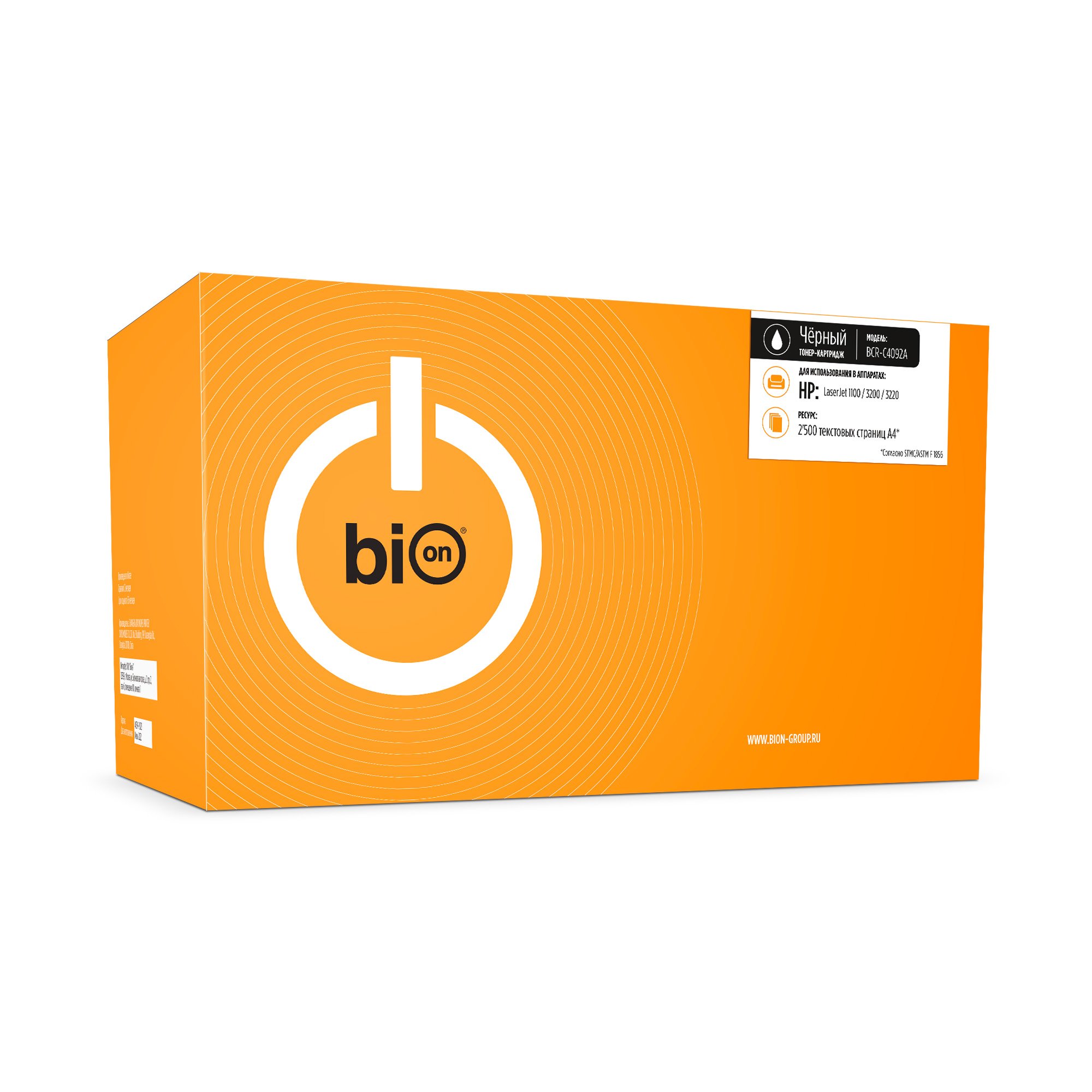 

Картридж лазерный Bion BCR-C4092A (C4092A), черный, 2500 страниц, совместимый для LJ 1100/ 3200/ 3220