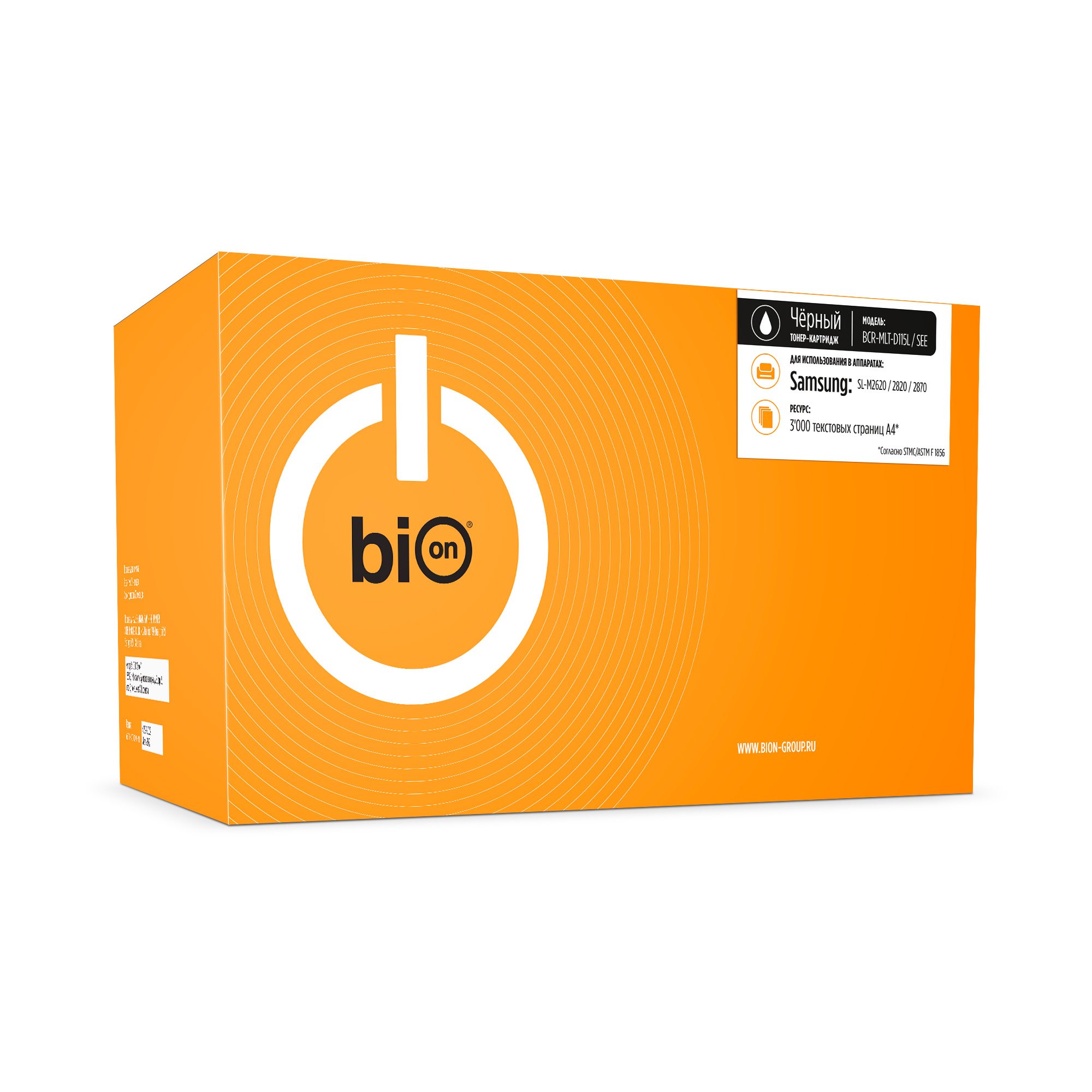 

Картридж лазерный Bion BCR-MLT-D115L/SEE (MLT-D115L/SEE ), черный, 3000 страниц, совместимый для Samsung SL-M2620/2820/2870