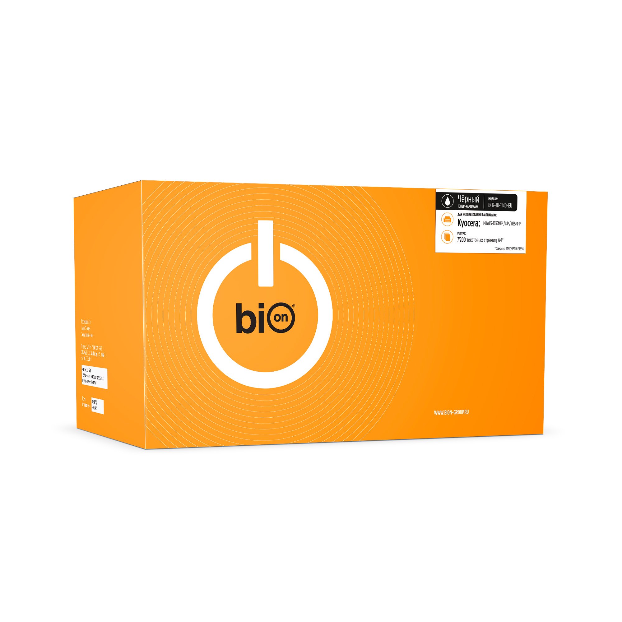 

Картридж лазерный Bion BCR-TK-1140-EU (TK-1140 ), черный, 7200 страниц, совместимый для Kyocera FS-1035MFP/DP, FS-1135MFP, ECOSYS M2035dn, ECOSYS M2535dn