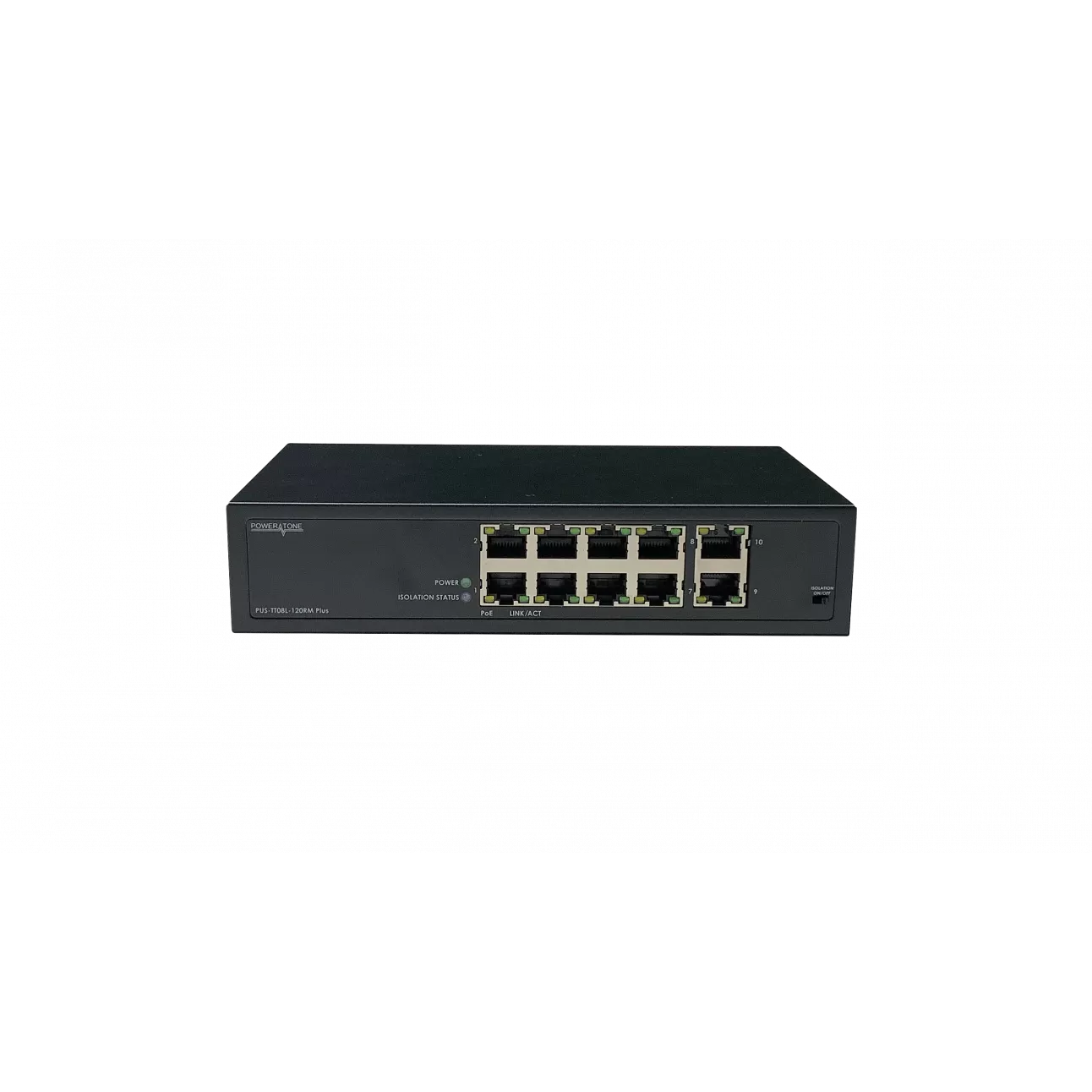 

Коммутатор Powertone PUS-TT08L-120RM Plus, кол-во портов: 8x100 Мбит/с, кол-во SFP/uplink: RJ-45 2x1 Гбит/с, установка в стойку, PoE: 8x30 Вт (макс. 120 Вт) (PUS-TT08L-120RM Plus), PUS-TT08L-120RM Plus