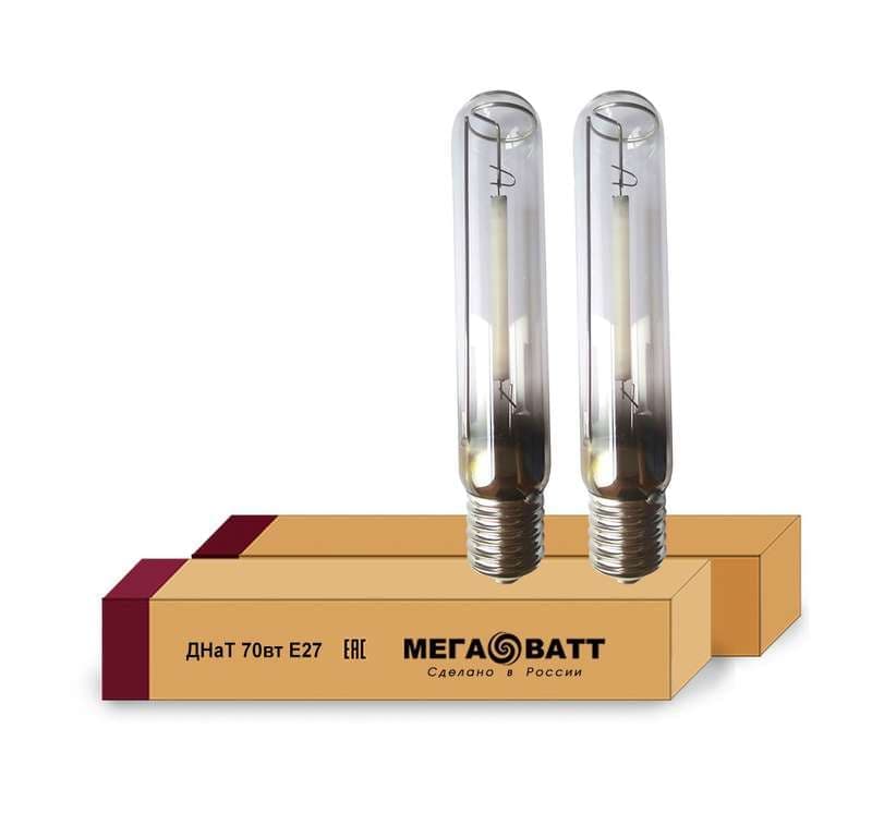 

Лампа газоразрядная натриевая E27 трубка, 70Вт, 2000K-2000K / тёплый, 6000лм, мегаватт ДНаТ 02911 (02911), 02911