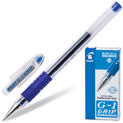 

гелевая PILOT G-1 Grip BLGP-G1-5, синий, пластик, колпачок, картонная коробка (140200), BLGP-G1-5