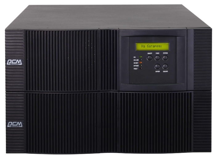 ИБП Powercom Vanguard, 10000VA, 9000W, USB, черный (VRT-10000) (без аккумуляторов)