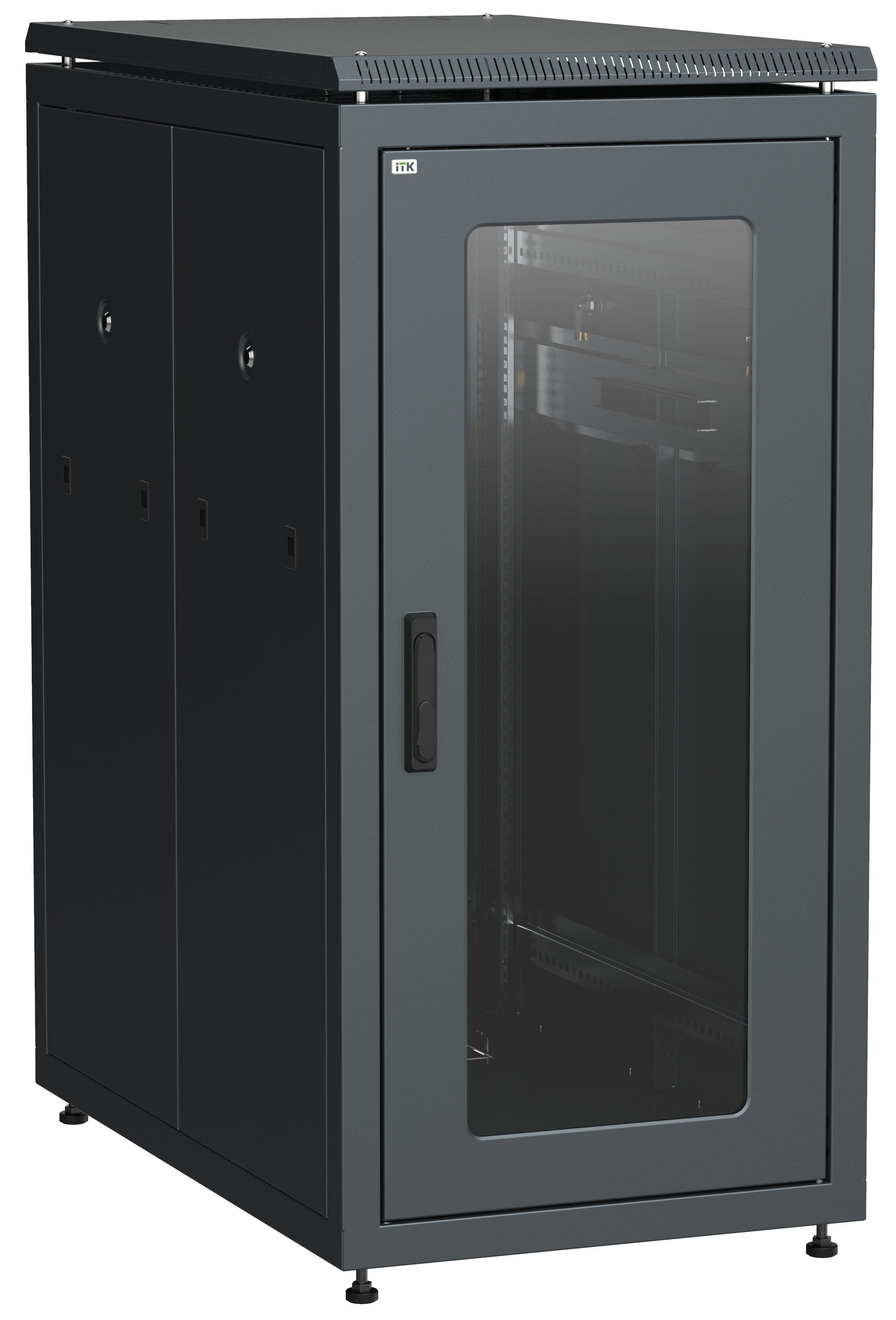 

Шкаф телекоммуникационный напольный 28U 800x1000 мм, стекло/металл, черный, разборный, ITK LINEA N LN05-28U81-GP (LN05-28U81-GP), LN05-28U81-GP