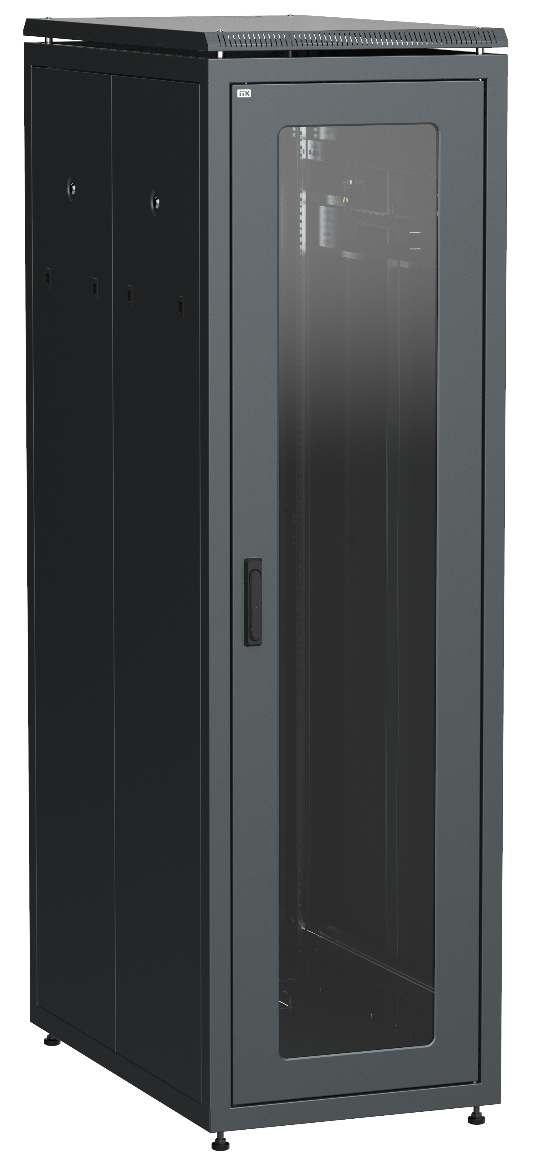 

Шкаф телекоммуникационный напольный 42U 800x1000 мм, стекло/металл, черный, разборный, ITK LINEA N LN05-42U81-GP (LN05-42U81-GP), LN05-42U81-GP
