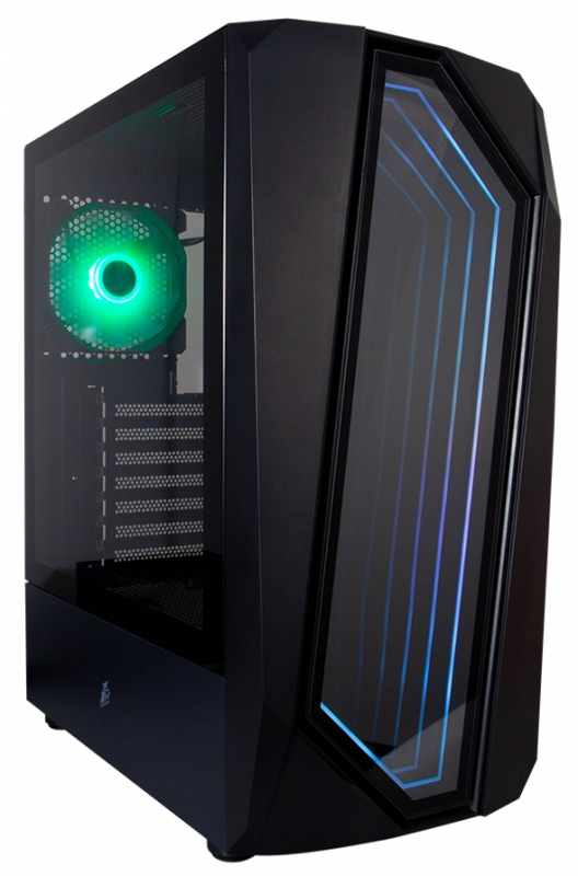 Корпус 1STPLAYER INFINITE SPACE IS6, ATX, Midi-Tower, USB 3.0, RGB подсветка, черный, без БП (IS6-BK-1F1)