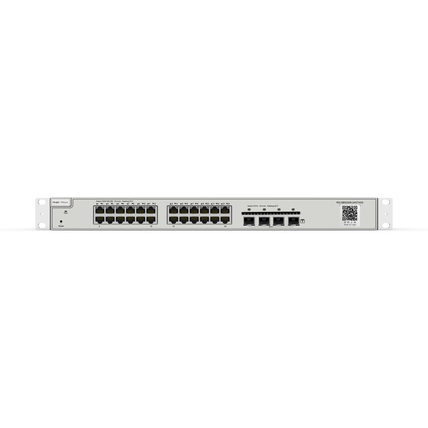

Коммутатор Reyee (Ruijie) RG-NBS5200-24GT4XS, управляемый, кол-во портов: 24x1 Гбит/с, кол-во SFP/uplink: SFP+ 4x10 Гбит/с, установка в стойку (RG-NBS5200-24GT4XS), RG-NBS5200-24GT4XS
