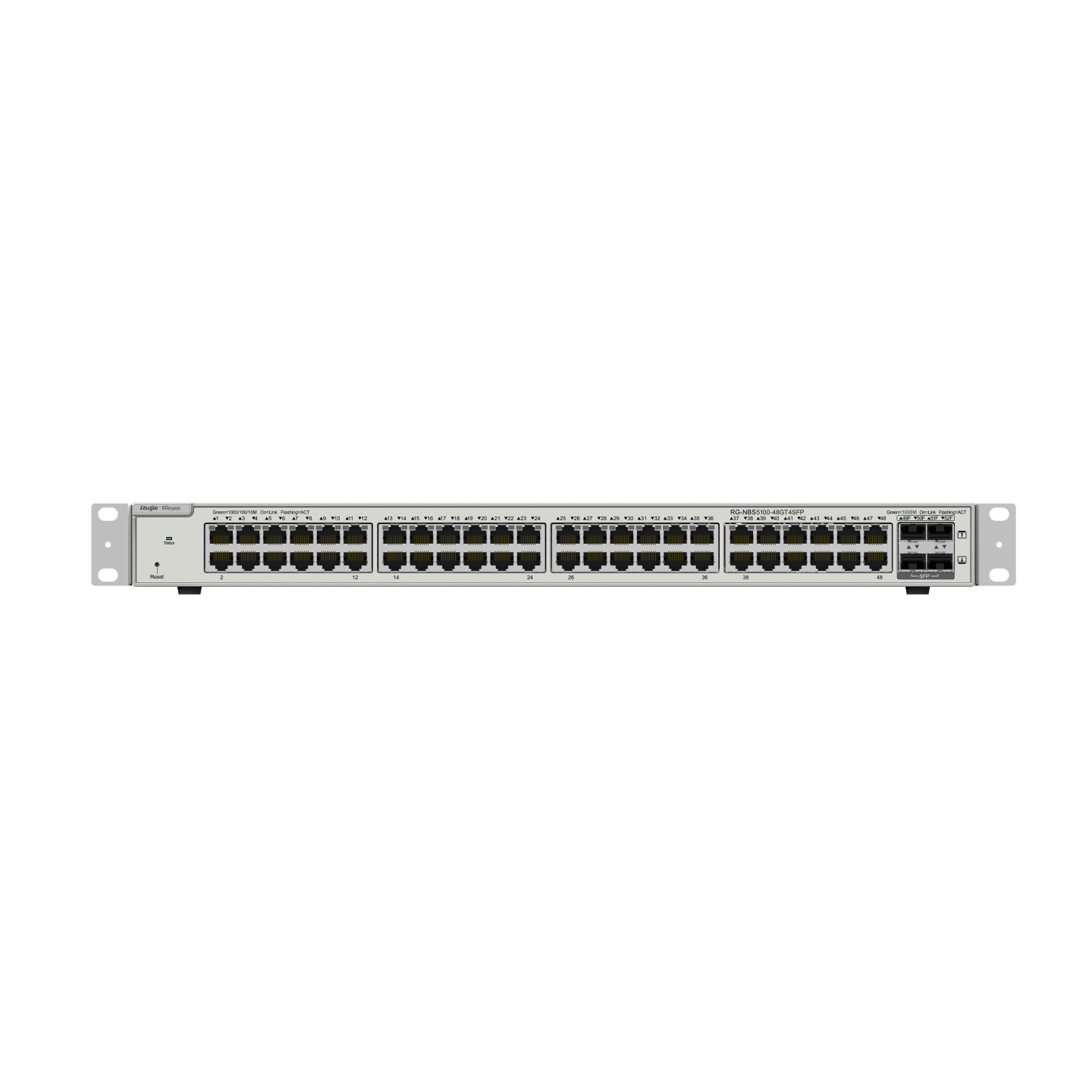 

Коммутатор Reyee (Ruijie) RG-NBS5100-48GT4SFP, управляемый, кол-во портов: 48x1 Гбит/с, кол-во SFP/uplink: SFP 4x1 Гбит/с, установка в стойку (RG-NBS5100-48GT4SFP), RG-NBS5100-48GT4SFP