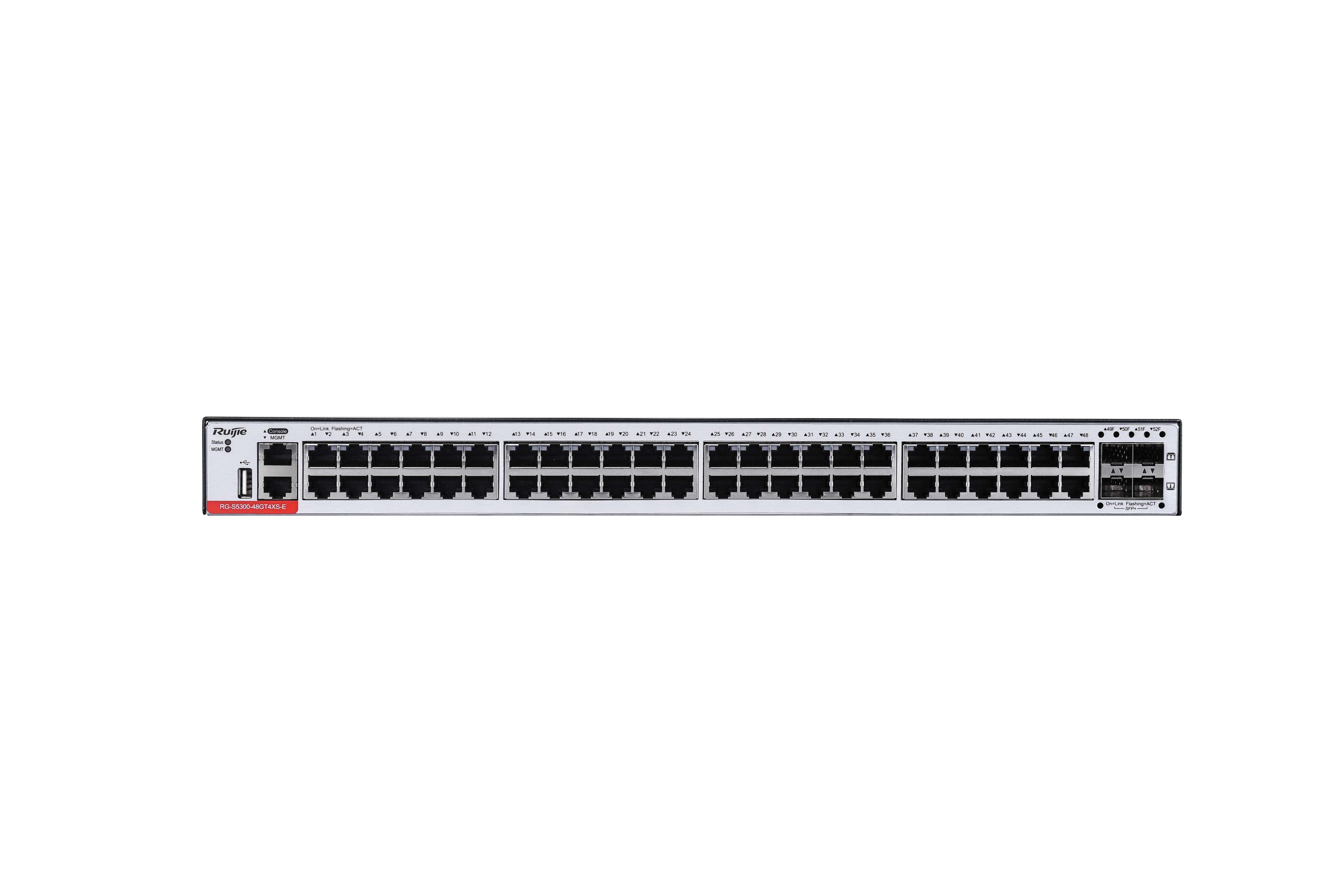 

Коммутатор Ruijie RG-S5300-48GT4XS-E , кол-во портов: 48x1 Гбит/с, кол-во SFP/uplink: SFP+ 4x10 Гбит/с, установка в стойку (RG-S5300-48GT4XS-E ), RG-S5300-48GT4XS-E