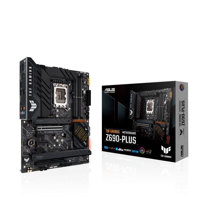 

Материнская плата ASUS TUF GAMING Z690-PLUS, Socket1700, Intel Z690, 4xDDR5 DIMM, 2PCI-Ex16, 4SATA3, 7.1-ch, 2.5GLAN, 8 USB 3.2, 3 USB Type-C, HDMI, DP, ATX, Retail, TUF GAMING Z690-PLUS
