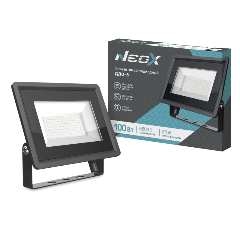 Прожектор Neox ДДО-8, 100 Вт, 10500лм, 6500К, IP65