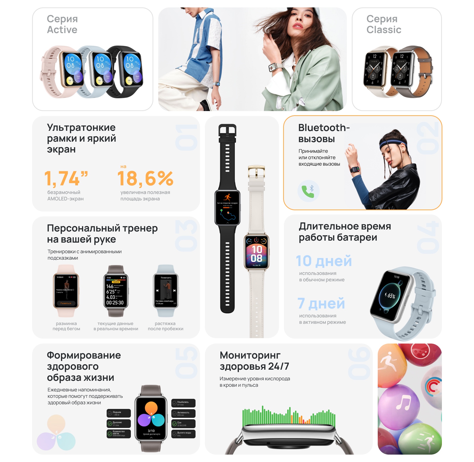 Смарт-часы Huawei Watch Fit 2, розовая сакура, 1110614 купить по цене 10115  руб в Томске в интернет-магазине e2e4