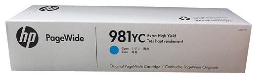 

Картридж струйный HP 981YС (L0R17YC), голубой, оригинальный, ресурс 16000 страниц для HP PageWide 556dn 556/556xh/586dn MPF 586/586f/586z, 981YС