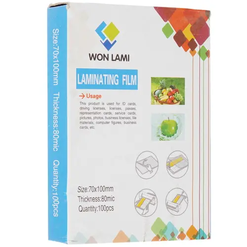 

Пленка для ламинирования Won Lami 80мкм, 70x100, 100 шт., глянцевая (7768)
