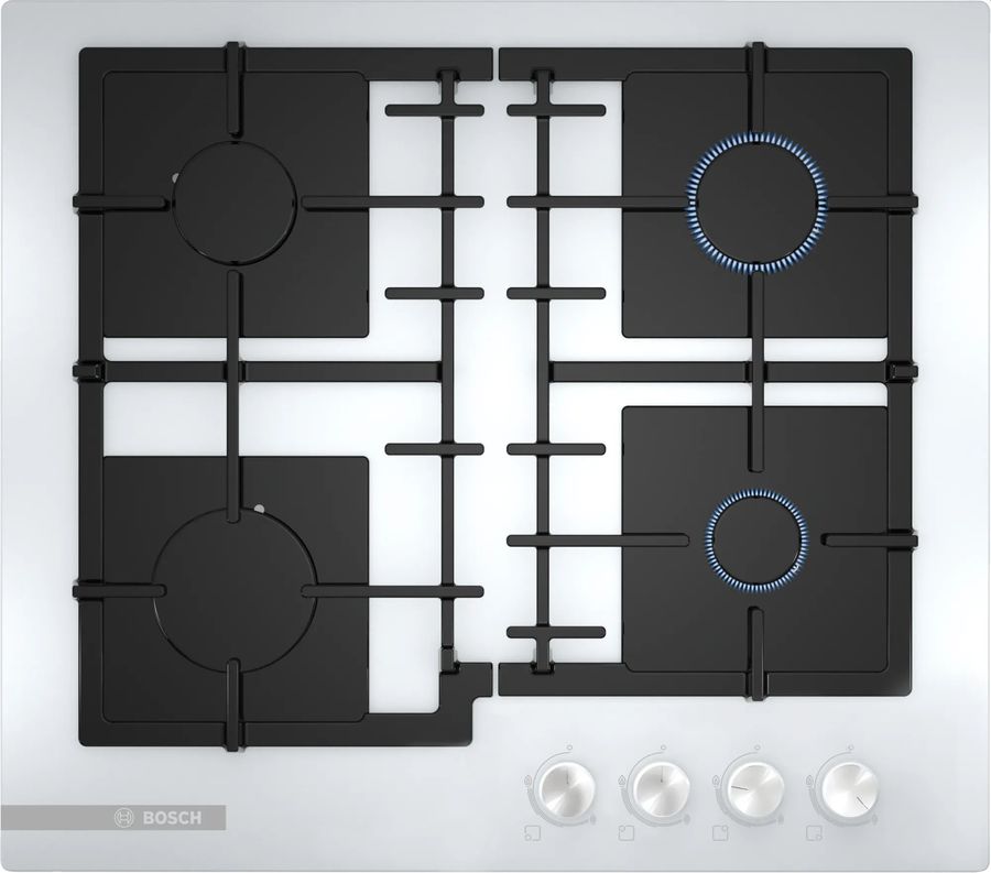 

Газовая варочная панель Bosch Serie 4 PNP6B2O92R, 4 конфорки, белый (PNP6B2O92R), PNP6B2O92R