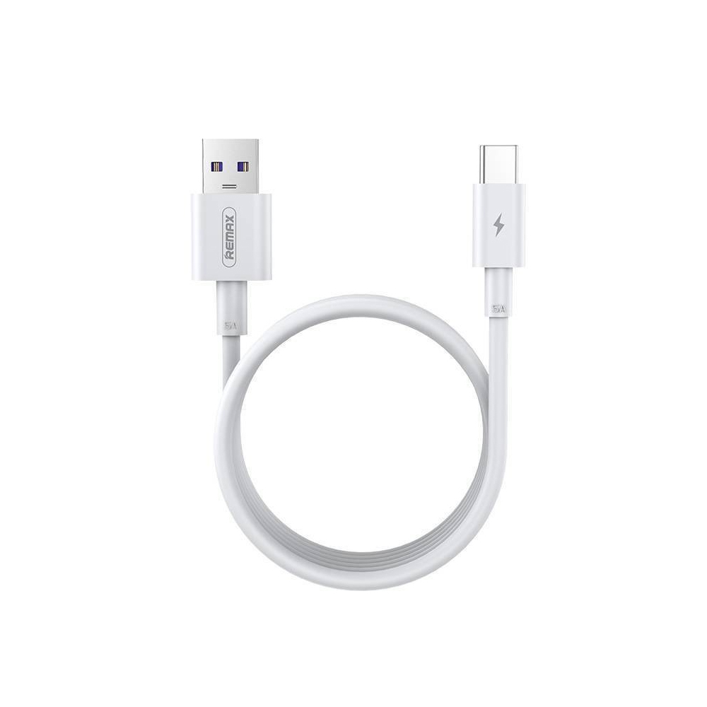 Кабель USB Type-C-USB, экранированный, 5A быстрая зарядка, 2м, белый Remax Marlik RC-183a (RC-183a / 6954851206316)