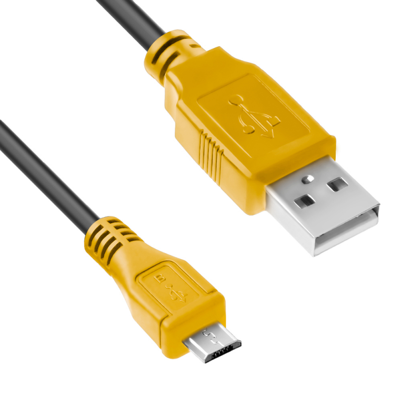 

Кабель Micro USB-USB, 1A, 1м, черный/желтый 4PH (4PH-R90005)