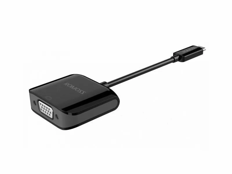 

Переходник (адаптер) USB 3.1 Type-C(m)-VGA(f), 2A, 15см, черный ROMOSS (CH01V-121-03)