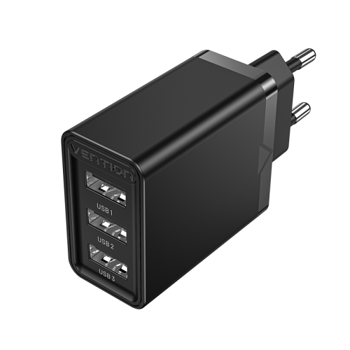 

Сетевое зарядное устройство Vention FEAB0 17W, 3xUSB, 2.4A, черный (FEAB0-EU), FEAB0