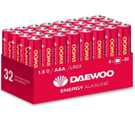 

Батарея Daewoo Energy, AAA (LR03/24А), 1.5V, 32шт. (5030084)