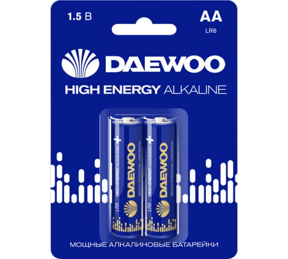 Батарея Daewoo High Energy Alkaline, AA (LR06/15А), 1.5V, 2шт. (5030299)