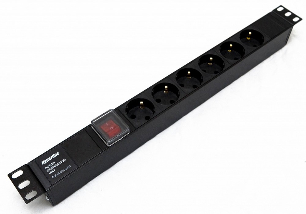 

Блок розеток (PDU) Hyperline, кол-во розеток:6 (6xЕвро), 10А, черный (SHE19-6SH-S-IEC)