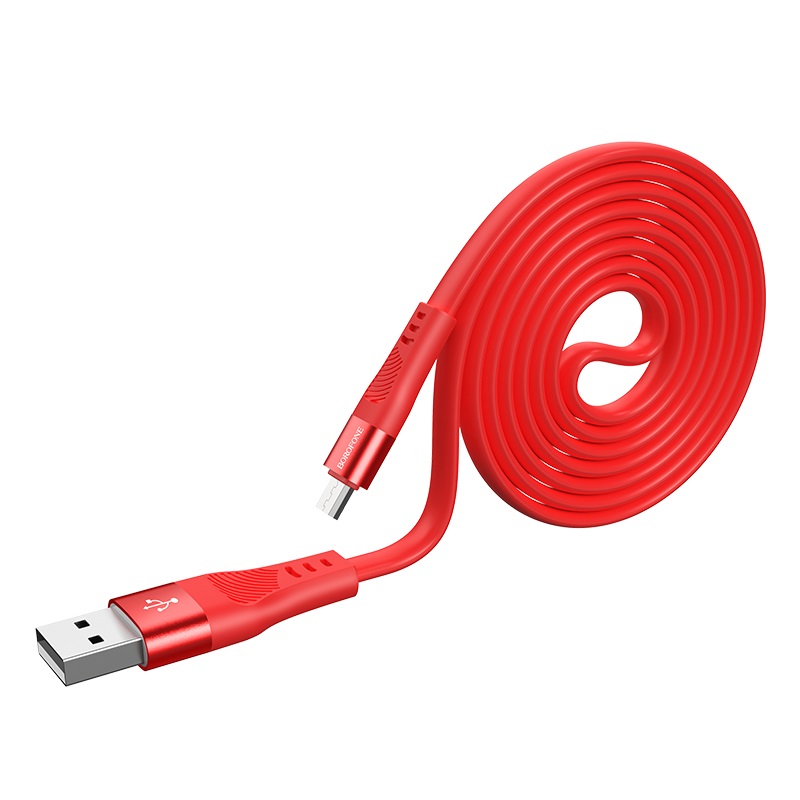 

Кабель Micro USB 2.0(Bm)-USB 2.0(Am), 2.4A, 1.2м, красный Borofone Crown BU18 (6931474725127 ), BU18
