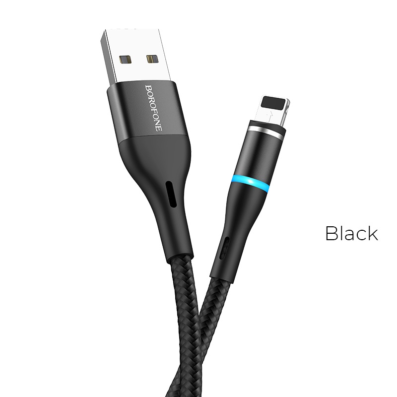 

Кабель USB 2.0(Am)-Lightning 8-pin(m), 2.4A, 1.2м, черный Borofone Skill BU16 (20795), BU16