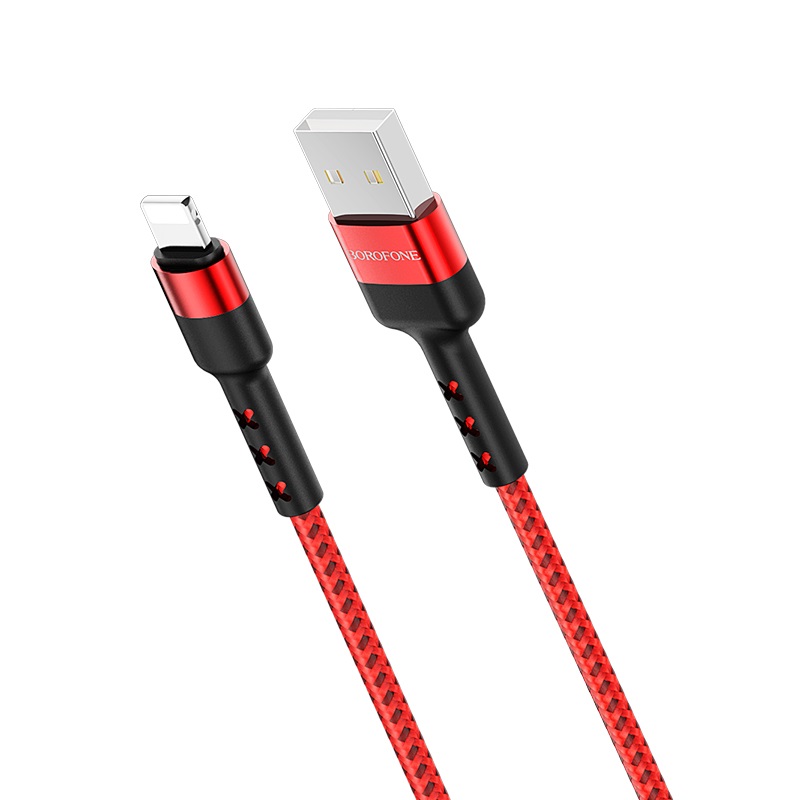 

Кабель USB-Lightning 8-pin, 2.4A, 1м, красный Borofone Advantage BX34, BX34