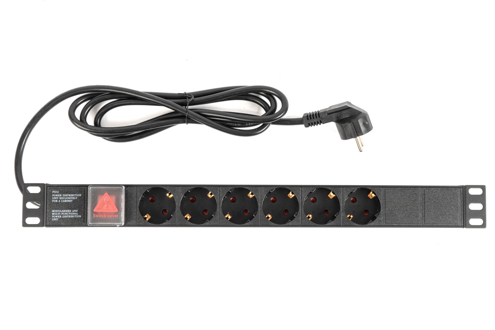 Блок розеток (PDU), кол-во розеток: 6 (6xЕвро), черный, выключатель, кабель питания 2 м, Бастион Rapan-PDU6S-S (753)