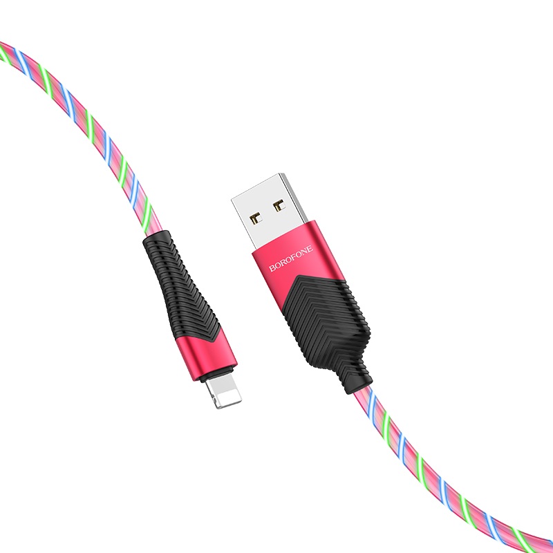 

Кабель USB-Lightning 8-pin, 2.4A, 1м, красный Borofone Streamer BU19 (23222), BU19