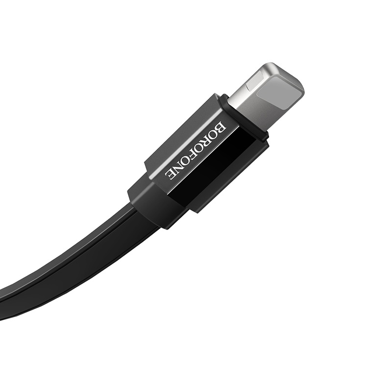 

Кабель USB 2.0(Am)-Lightning 8-pin(m), плоский, 2.4A, 1.2м, черный Borofone Glory BU8 (32436), BU8