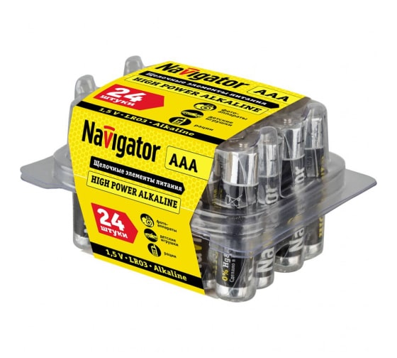 

Батарейка Navigator AAA (LR03/24А), 1.5V, 24 шт. (94787)