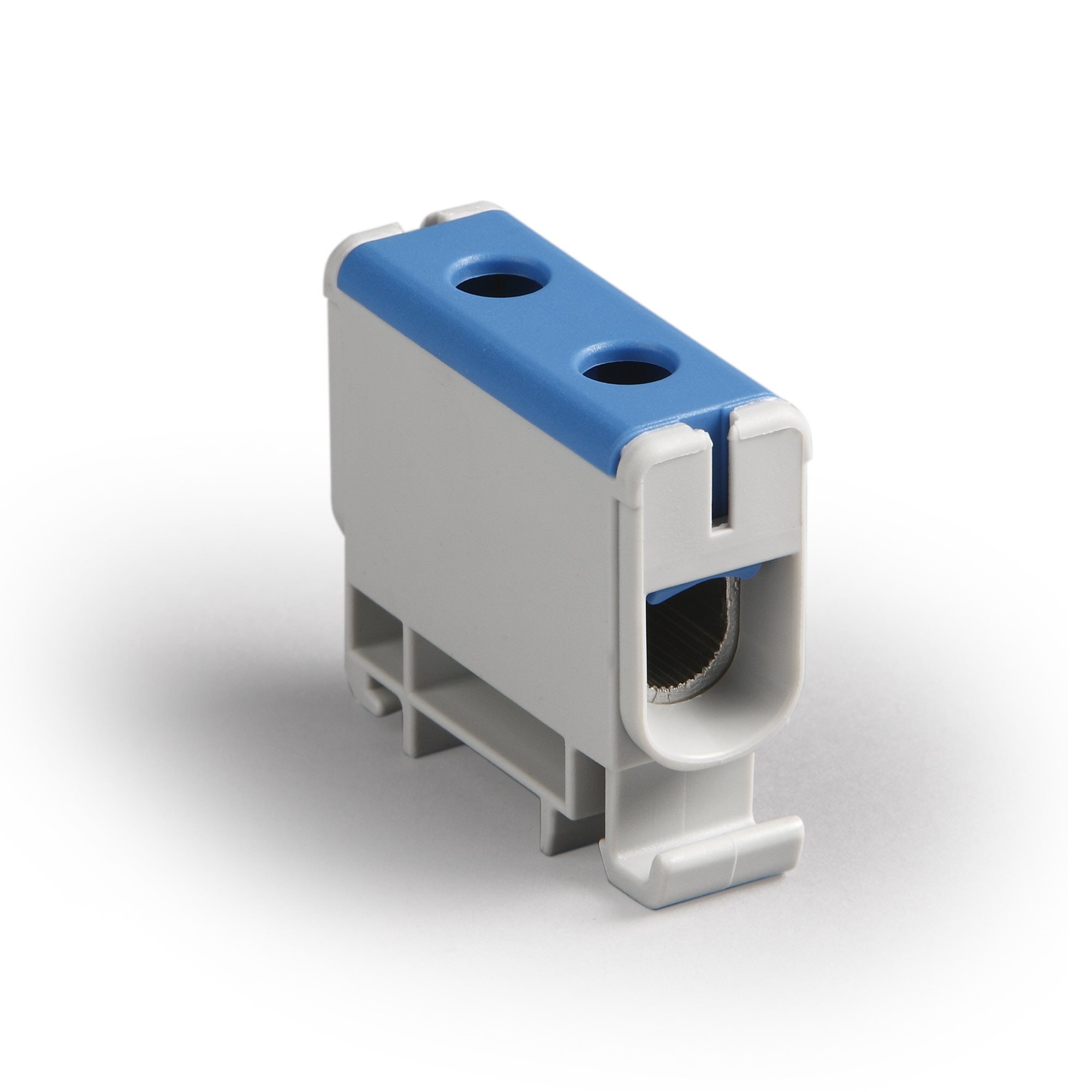 

Клемма Ensto Building Systems Clampo Pro 2x2.5-50 мм², серый/синий, винтовое соединение, на DIN-рейку (KE61.2R), Clampo Pro