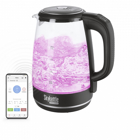 

Чайник REDMOND SkyKettle RK-G202S 2л. 2200Вт, термостекло/пластик, темно-серый (RK-G202S), RK-G202S