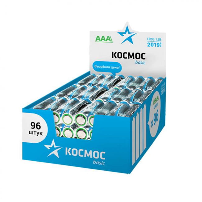 Батарея Космос AAA (LR03/24А), 1.5V, 96шт. (KOCLR03_96BOX)