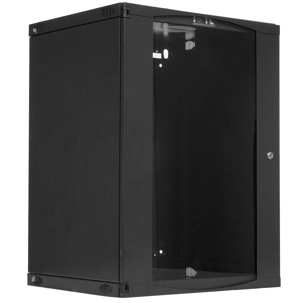 Шкаф телекоммуникационный настенный 15U 550x450 мм, стекло, черный, разборный, Lanmaster Next TWT-CBWNG-15U-6X4-BK