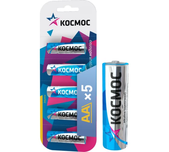 

Батарея Космос AA (LR06/15А), 1.5V, 5шт. (KOCLR65BL)