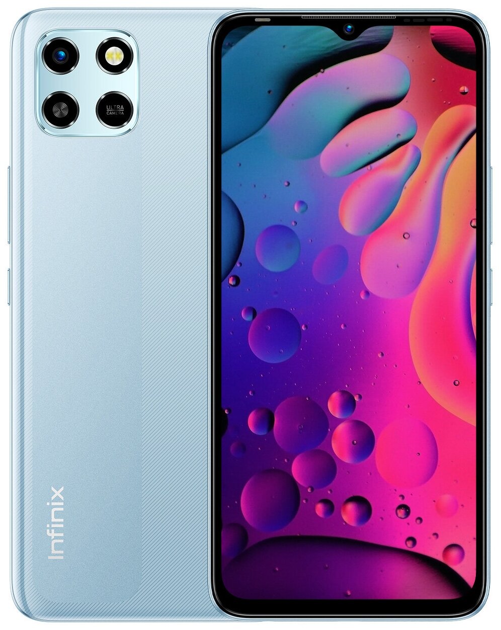 

Смартфон Infinix Smart 6 HD, 6.6" 1600x720 IPS, Unisoc SC9863A, 2Gb RAM, 32Gb, 3G/4G, Wi-Fi, BT, Cam, 2-Sim, 5000mAh, micro-USB, Android 11 (Go edition), аквамариновое небо, Smart 6 HD
