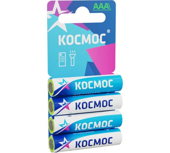 

Батарейка Космос AAA (LR03/24А), 1.5V, 4 шт. (KOCR034BL)