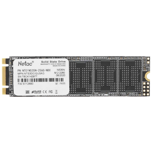 Твердотельный накопитель (SSD) Netac 256Gb N535N, 2280, M.2 (NT01N535N-256G-N8X) - фото 1