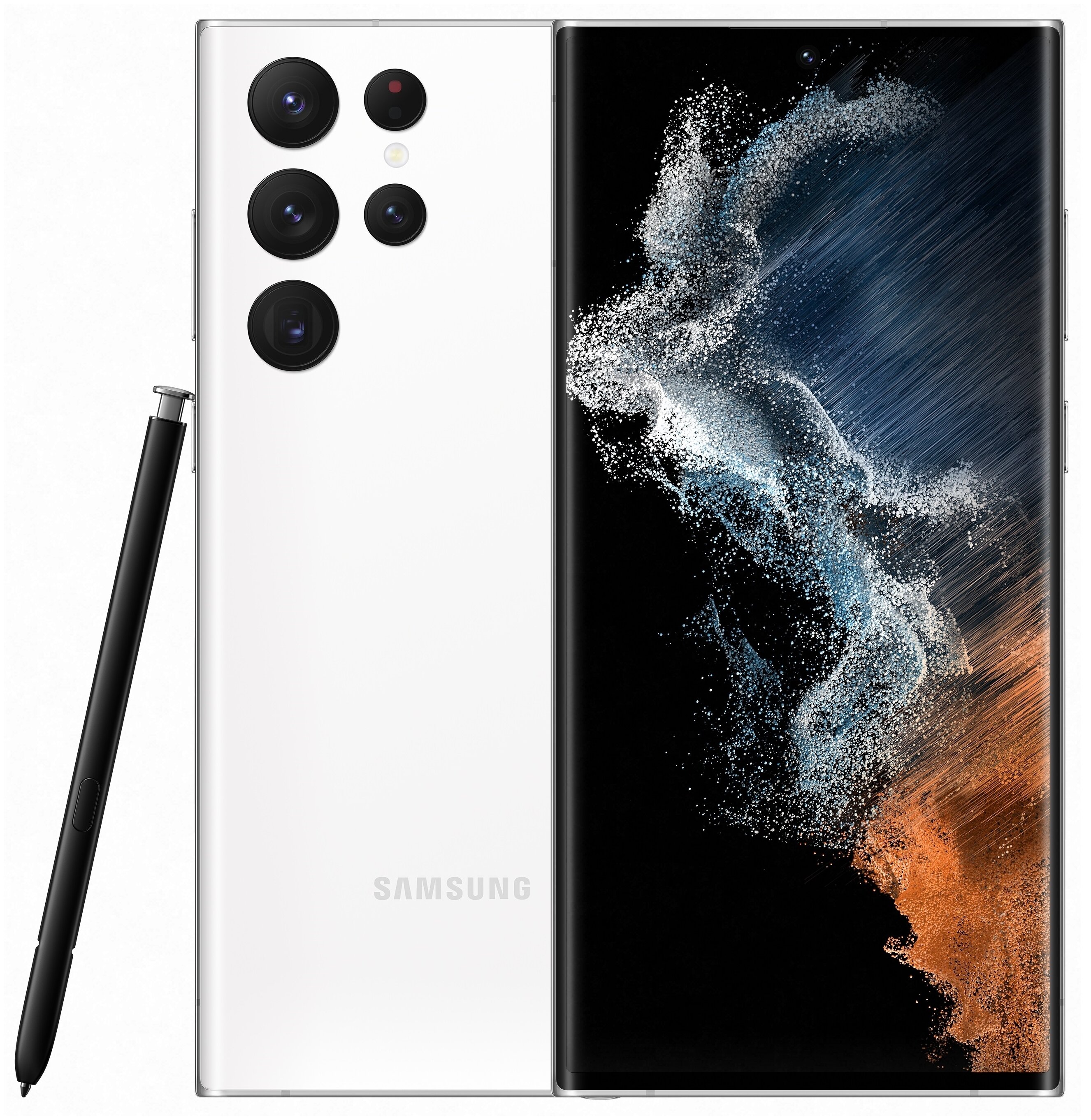 

Смартфон Samsung Galaxy S22 Ultra, 6.8" 1440x3088 Dynamic AMOLED 2X, Samsung Exynos 2200, 8Gb RAM, 128Gb, 3G/4G/5G, NFC, Wi-Fi, BT, 4xCam, 2-Sim, 5000 мА⋅ч, USB Type-C, Android 12, белый (SM-S908BZWDSKZ), Galaxy S22 Ultra