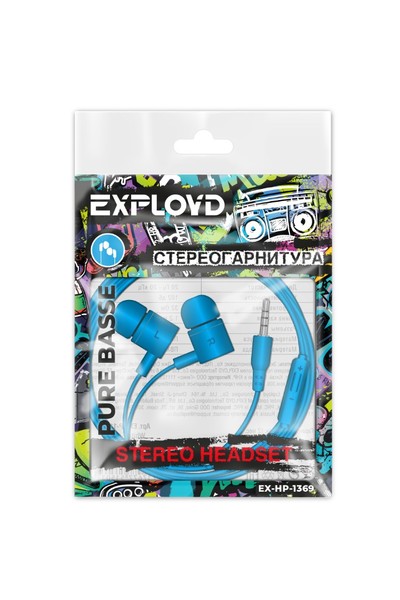 

Проводные наушники Exployd EX-HP-1369, Jack 3.5mm, синий (EX-HP-1369), EX-HP-1369
