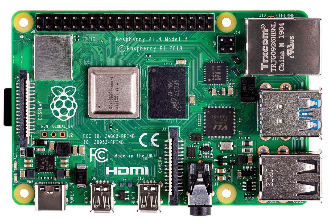 

Микрокомпьютер Raspberry Pi 4 Model B, Broadcom BCM2711 1.5 ГГц, 4Gb LP-DDR4 MicroSD, GLAN, WiFi, BT, 2xUSB 2.0, 2xUSB 3.0, microHDMI (ELSP-41008), Pi 4 Model B