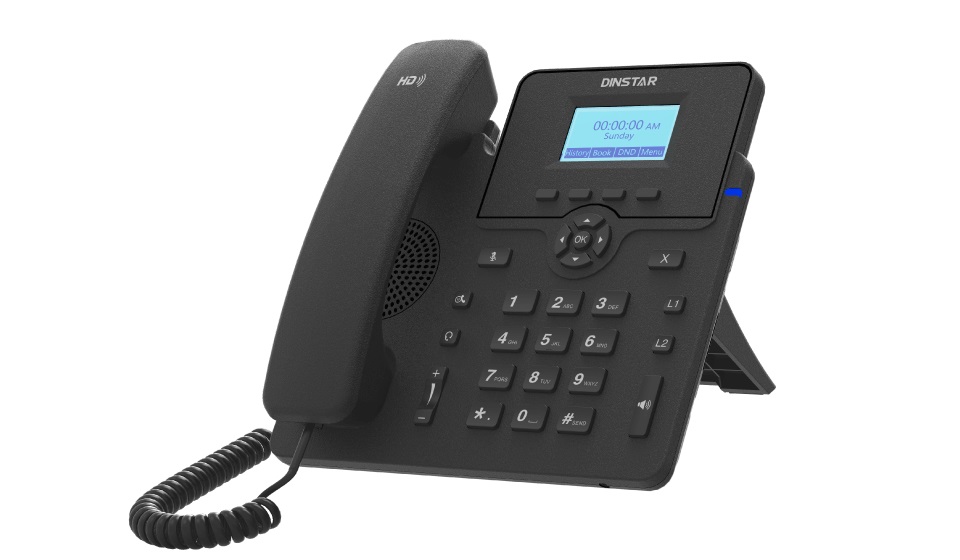 

VoIP-телефон DINSTAR C61SP, 2 линии, 2 SIP-аккаунта, монохромный дисплей, PoE, черный (C61SP), C61SP