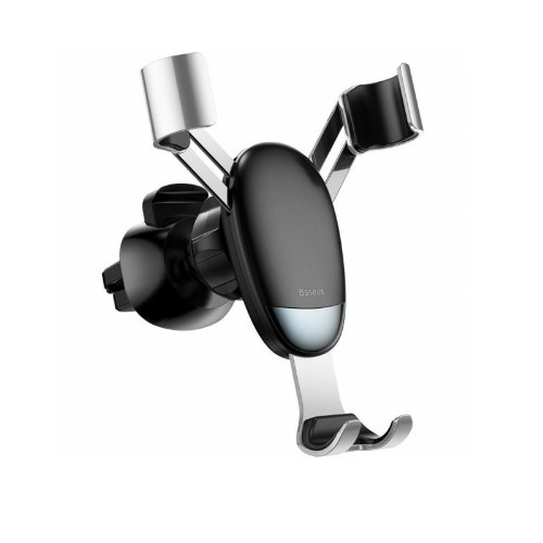 Держатель автомобильный Baseus Mini gravity, гравитационный держатель для смартфонов зажим в воздуховод, черный (6953156286702)