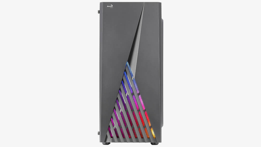 Корпус AeroCool DELTA, ATX, Midi-Tower, USB 3.0, RGB подсветка, черный, без БП (DELTA-G-BK-V1)