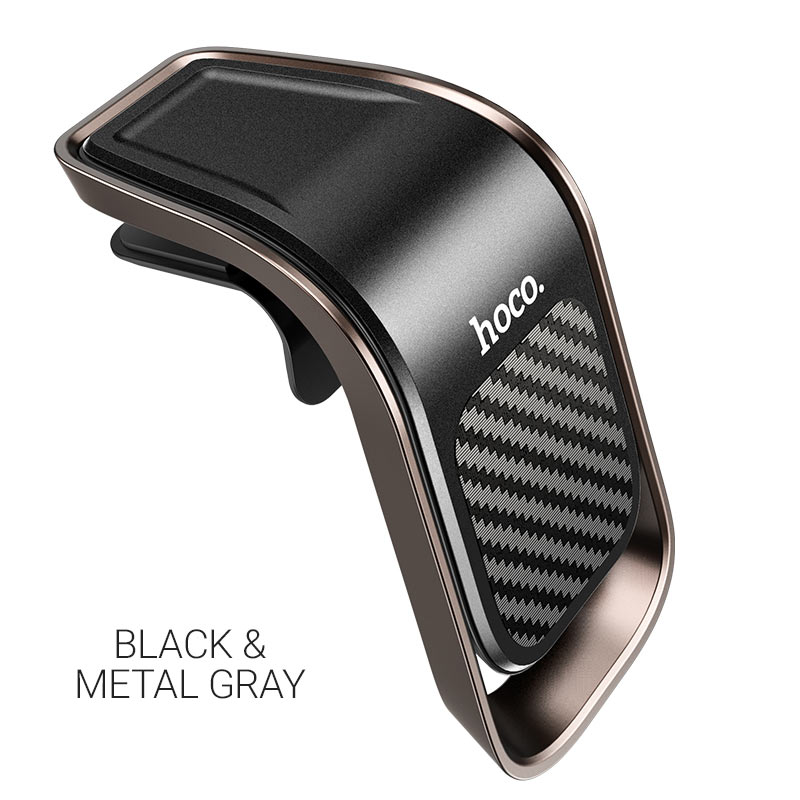 Держатель автомобильный Hoco Universe CA74, магнитный для смартфонов зажим в воздуховод, черный/серый (6931474733931) - фото 1