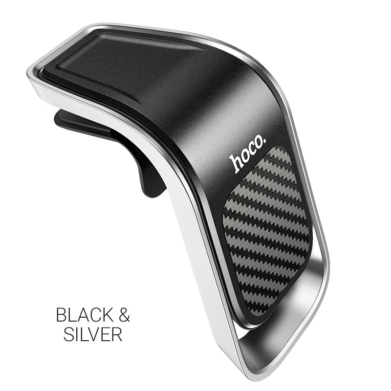 Держатель автомобильный Hoco Universe CA74 , магнитный для смартфонов зажим в воздуховод, черный/серебристый (6931474733924)